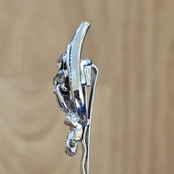 1/$5 or 3/$10 Vintage Rhinestone Silver-toned Metal Hair Pins Accessories - Picture 7 of 10